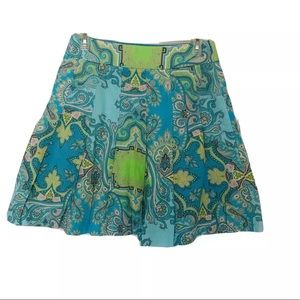 J.Crew Paisley Print and Hearts Pleated Skirt